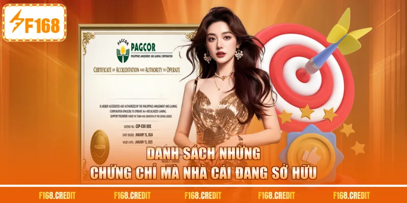 Danh sách những chứng chỉ mà nhà cái đang sở hữu