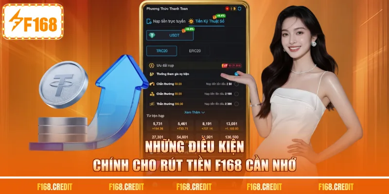 Những điều kiện chính cho rút tiền F168 cần nhớ